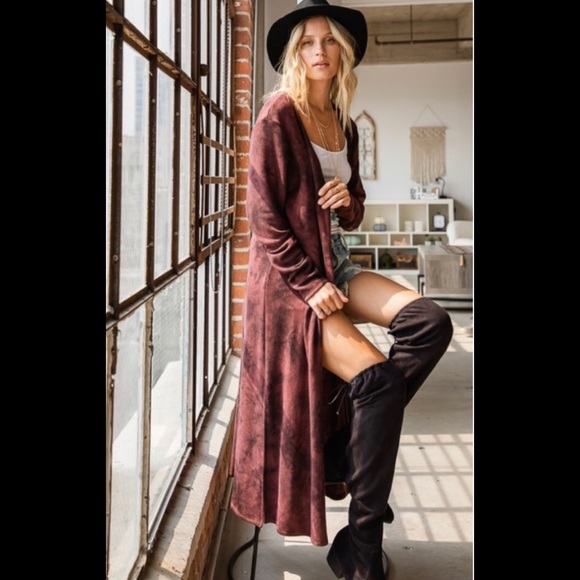 Casual Chic Style Tie Dye Long Layering Cardigan - Picture 2 of 10